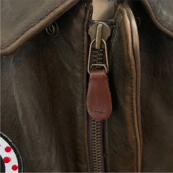 Schott NYC Dark Gray Bomber Jacket with Circular Patch - Picture 2 of 5